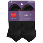 Hanes Women's Ultimate Core Cushinoned Ankle Socks, Black,L