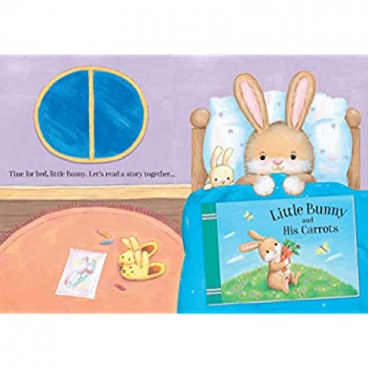 كتاب الأرنب بيتر وبطانية بلون ازرق يتصميم ارنب