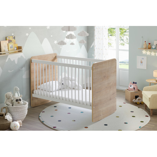 Babywhen Cot With Swing, Brown Color