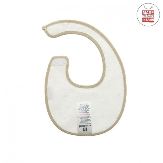 Cambrass Round Bib Velcro Sky Beige/star 16x19x1 Cm