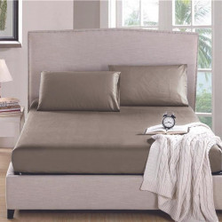 Nova home fitted sheet microfiber king beige 3pcs