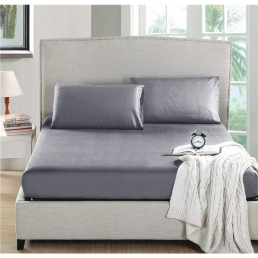 Nova home fitted sheet microfiber king grey 3pcs