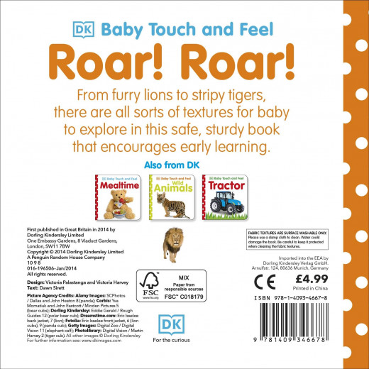 Dk Books Publisher Baby Touch And Feel Roar! Roar! Book