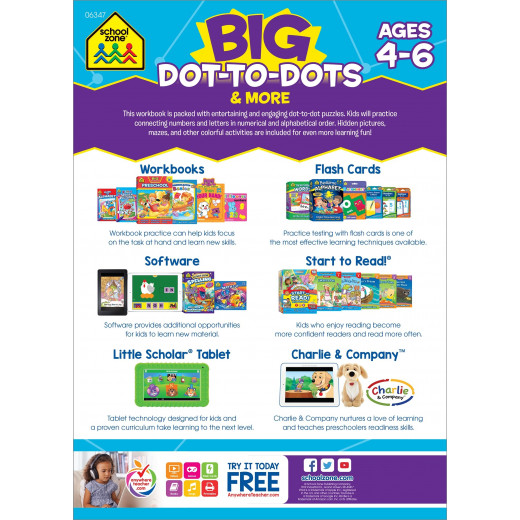 School Zone Book: Big Dot-to-Dots & More Workbook