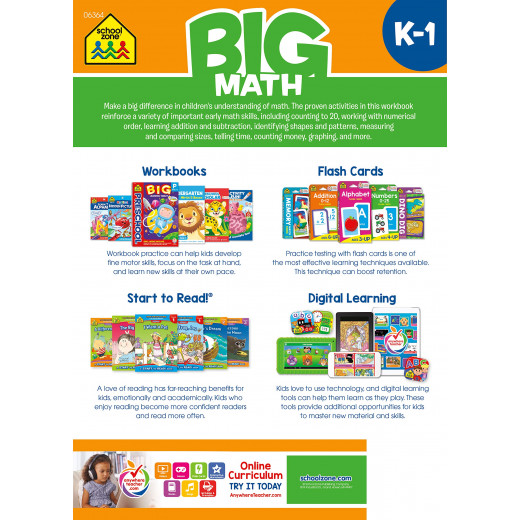 School Zone Book: Big Math K-1 Workbook