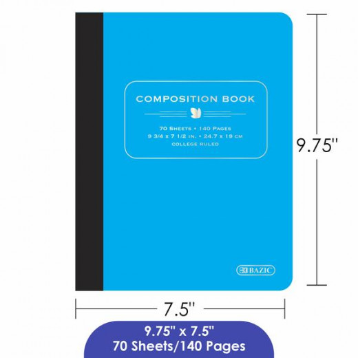 كتاب ملاحظات بولي الغلاف محكم من بازيك ، 70 ورقة