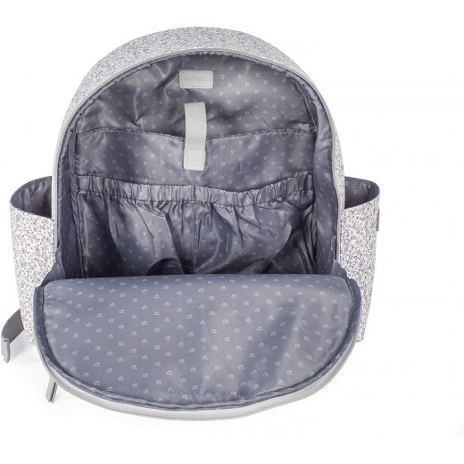 Pasito A Pasito GRAY Backpack Diaper Bag Changing Mat - Flower Mellow Line 31x37x14 Cm