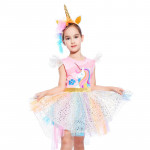 Unicorn Dress with Wings Headband Princess Size Large