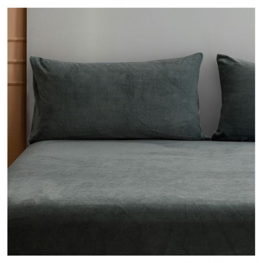 Nova home warmfit winter microfleece pillowcase set grey color 2 pieces