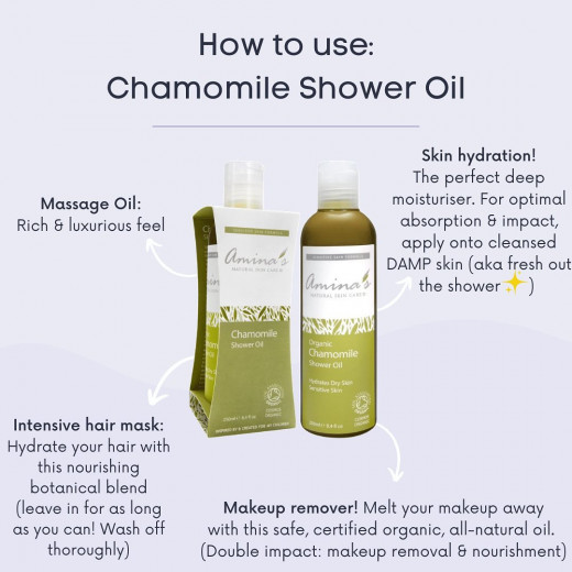 Amina's Chamomile Shower Oil, 250 Ml