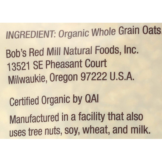 Bob's Red Mill Organic Quick Cooking Rolled Oats, 907gram