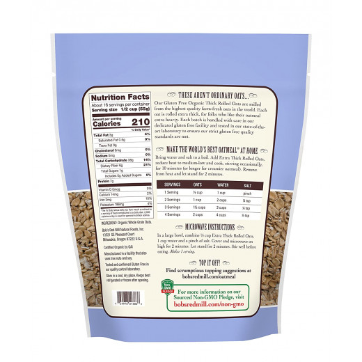 Bob's Red Mill Gluten Free Organic Thick Rolled Oats, 907gram