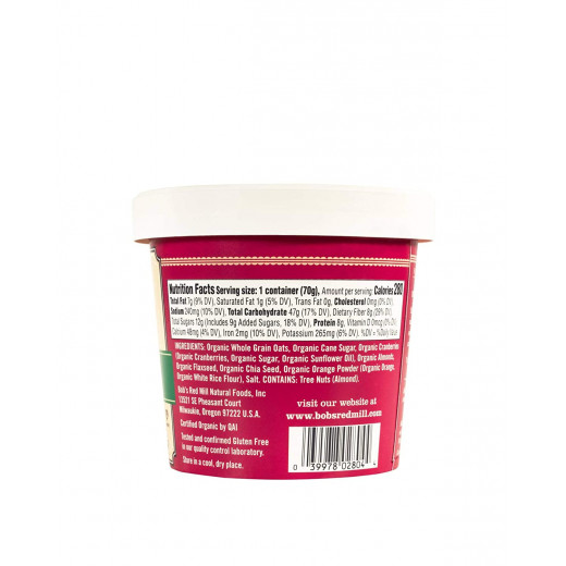 Bob's Red Mill Organic Cranberry Orange Oatmeal Cup, 70gram