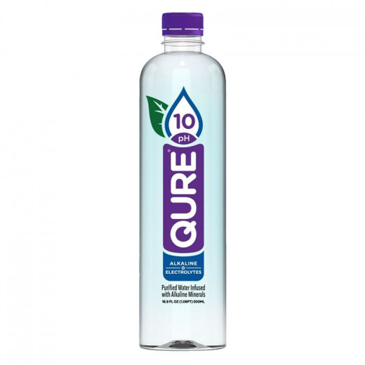 Qure Purified Water Infused w Alkaine Minerals, 0.5L