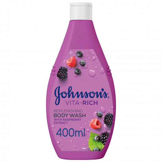 Johnson's Vita Rich Replenishing Body Wash Raspberry Extract, 400ml