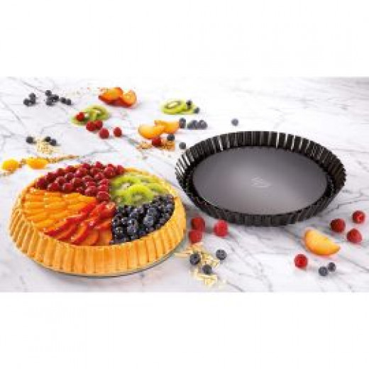 Dr. Oetker Tradition­ Non-Stick Bakeware Flan Tin, Black Color, 22 CM