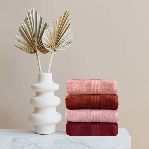 Nova Home Pretty Collection Towel, Cotton, Burgundy Color, 100*150 CM