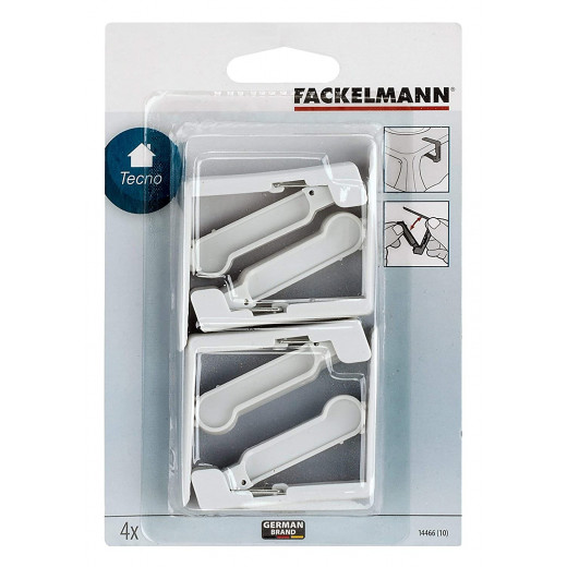 Fackelmann Table Cloth Clamps, White Color