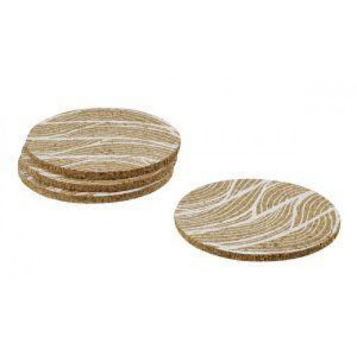 Fackelmann Eco Glass Coaster, 4 Pieces, 9 Cm