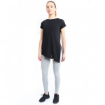 RB Women's Side High-Low T-Shirt, Small Size, Black Color