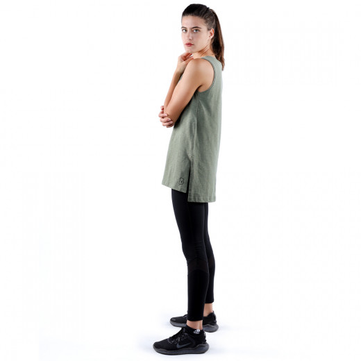 RB Women's Side Slit Tank Top, XX Large Size, Green Color