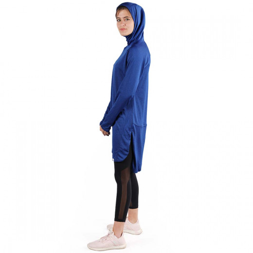 RB Women's Long Running Hoodie, X Large Size, Royal Blue Color