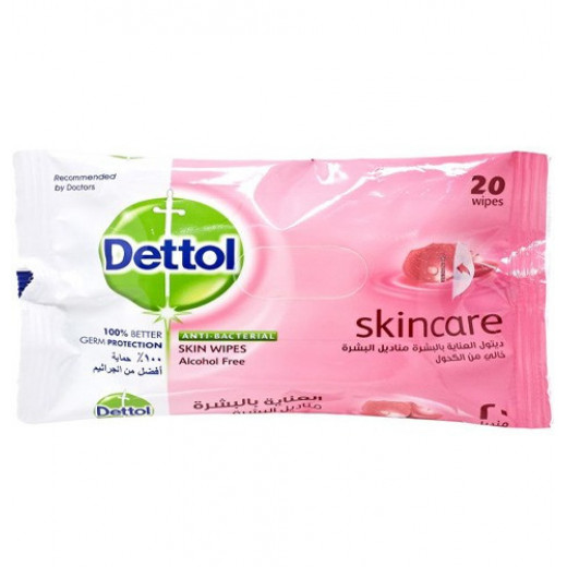 Dettol Skincare Anti Bacterial Skin Wipes, 20 Wipes