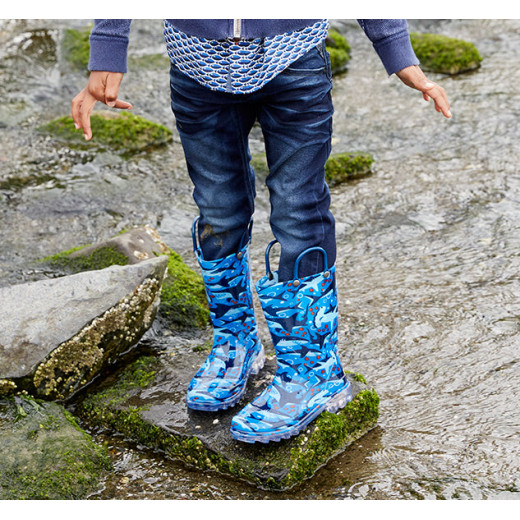 حذاء المطر للأطفال، باللون الأزرق، مقاس 20 من ويسترن شيف
