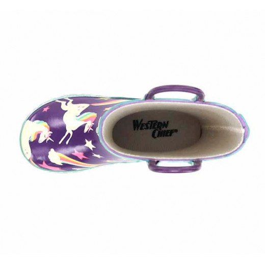 Western Chief Kids Unicorn Dreams Rain Boot, Purple Color, Size 24