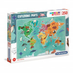 لعبة الأحجية استكشاف الخرائط , الحيوانات في العالم , 205 قطعة من كليمنتوني