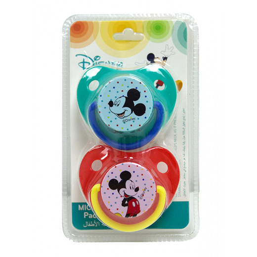 Disney Mickey Mouse Baby Pacifier, Pack of 2, Blue and Red Color