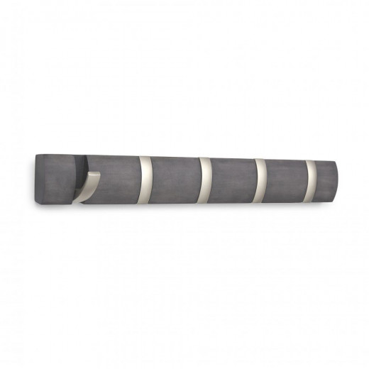 Umbra flip hooks wall rail, driftwood and nickel color