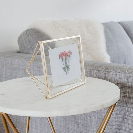 Umbra square photo frame, gold 4*6 cm