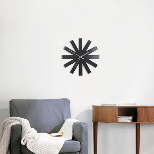 Umbra Ribbonwood Wall Clock, Black Color