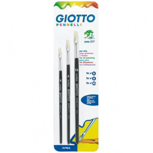 Giotto Flat Brushes 3 Pieces Set No. 6-8-10
