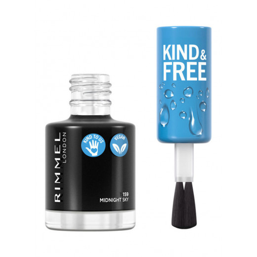 Rimmel London Kind and Free Clean Nail Polish, Black Color 159, 8 Ml