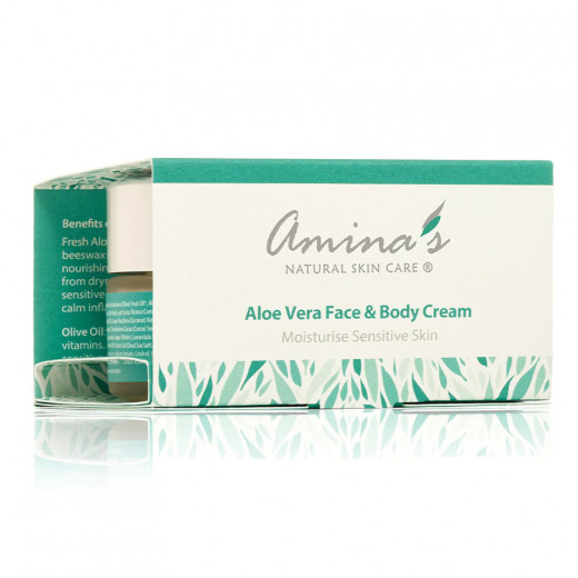Amina's Natural Aloe Vera Face & Body Moisturizing Cream 120 Ml