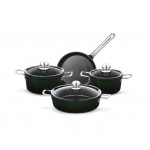 Madame Coco Titanium Professional Cookware, Green Color, Set of 7 Pieces