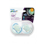 Philips Avent Ultra Air Nighttime Pacifier, 6-18 months, blue, 2 pack