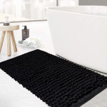 Nova home loopy bath mat, chenille, black color, 60x120 cm