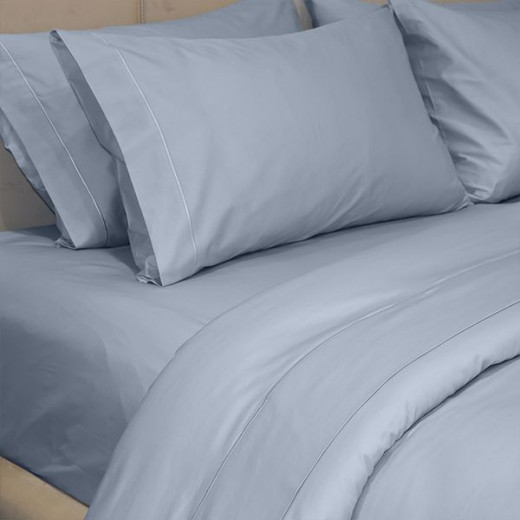 Fieldcrest plain duvet cover, cotton, blue color, king size