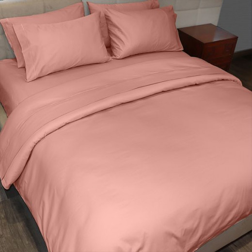 Fieldcrest plain duvet cover, cotton, dark rose color, king size