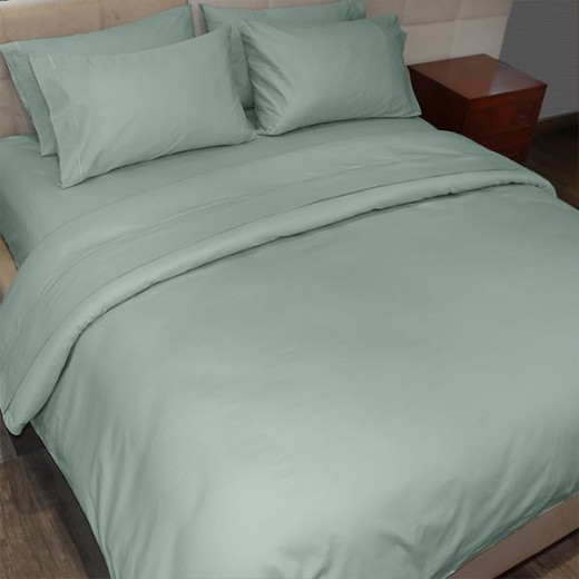 Fieldcrest plain duvet cover, cotton, jade color, queen size