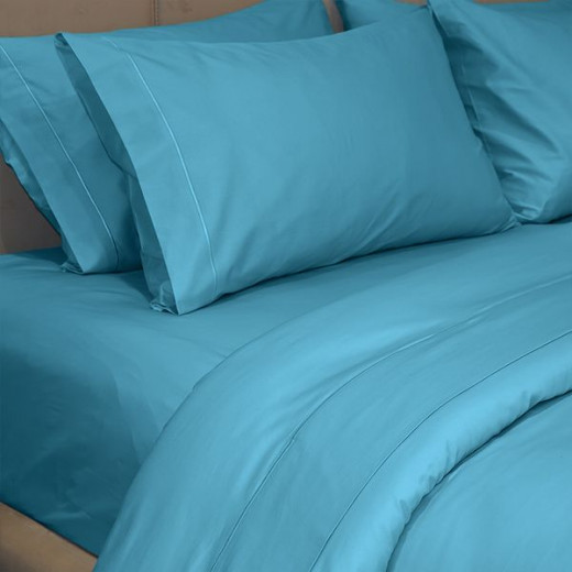 Fieldcrest plain duvet cover, cotton, turquoise color, queen size