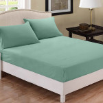 Fieldcrest plain fitted sheet set, jade color, twin size