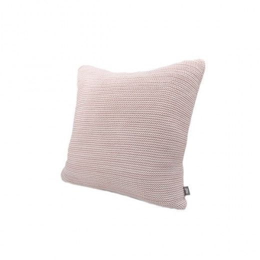 Nova home marled hand knitted cushion cover, pink and natural color