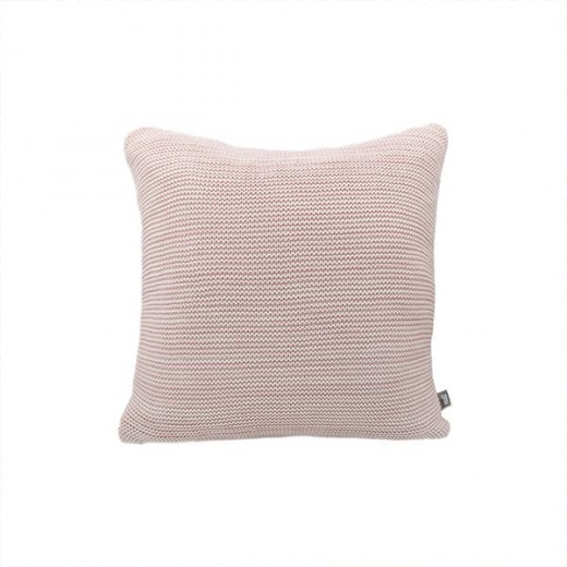 Nova home marled hand knitted cushion cover, pink and natural color