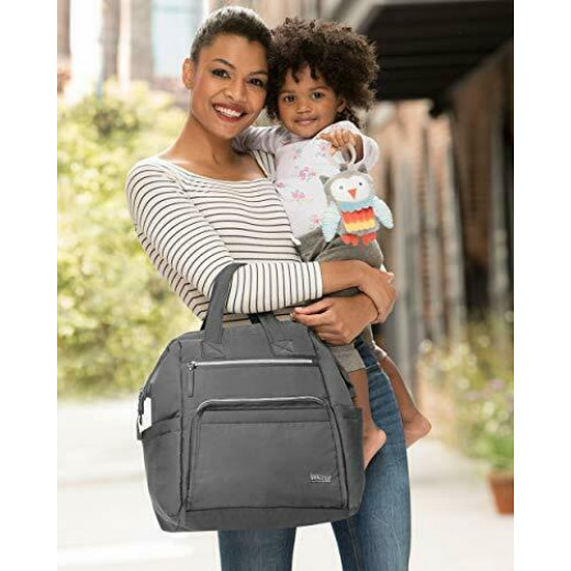 Skip Hop Mainframe Wide Open Diaper Backpack, Charcoal Color