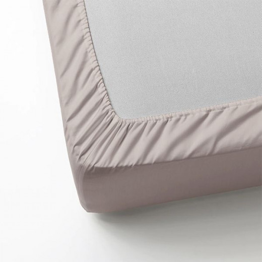 Nova home microbasic fitted sheet set, queen size, light brown color