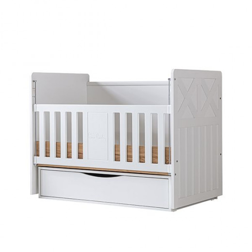 Pierre Cardin Bonnie Baby's Bed Convertible To Kid's Bed With Studying Desk, White Color